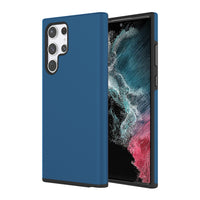AXS - PROTech coque anti-choc, bordures surelevees et une durabilite militaire pour Samsung Galaxy S22 Ultra, Bleu Cobalt-Resistant aux chocs
