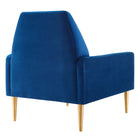 Modway - Liliana Performance Velvet Fauteuil - Marine-Glissements au pied sans marquer