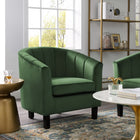 Modway - Prospect Chenal Touffé Performance Velvet Fauteuil - Émeraude-Revêtement en velours de performance