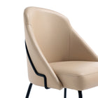 Manhattan Comfort - Lot de 2 chaises de salle à manger modernes Gracie 61,5 cm, revêtement similicuir, coloris beige et noir-Mousse à haute densité pour le confort et la durabilité