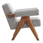 Modway - Lyra Tissu Boucle Fauteuil - Gris clair-Rembourrage en mousse dense