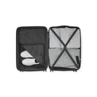 Swiss Mobility SFO 24 po Valise moyenne rigide - Noir-Système d'expansion à ouverture par fermeture éclair pour 20 % d'espace supplémentaire (bagages moyens et grands)