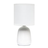 Simple Designs - Petite lampe de table ronde - Blanc cassé avec abat-jour assorti-Une base à coudre et un abat-jour en tissu TC assorti sont le complément d'éclairage parfait pour votre espace et s'adaptent à tous les décors !