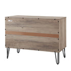 Manhattan Comfort - Dumbo table de chevet moderne à 2 tiroirs et commode à 3 tiroirs - gris rustique - ensemble de 2-17,73 po L x 35,19 po l x 26,85 po H