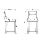 Manhattan Comfort - Tabouret de comptoir Fifth Avenue 19" traditionnel rembourré en similicuir - gris clair-Revêtement en similicuir avec rembourrage en mousse