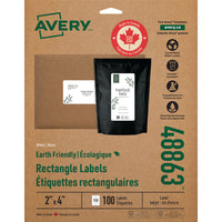 AveryMD – Étiquettes blanches écologiques d’expédition pour imprimante laser/jet d’encre, 2 x 4 po, 100/paquet-Les étiquettes postales offrent un étiquetage écologique