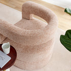 Modway - Jaylin Rembourré Chenille Chaise d’accent - Blush-Cadre en forme de U