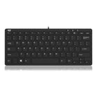 Adesso - 510HB Clavier USB Mini avec Hub USB intégré - noir-Disposition ergonomique pour une frappe confortable