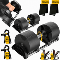 MotionGrey - Ensemble  de 2 haltères réglables V3 avec réglage rapide par rotation - 9 à 53 lb-Deux haltères réglables couvrant une plage de 9 à 53 lb pour une progression en musculation
