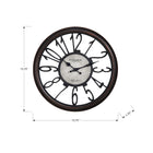 Monarch Specialties - Horloge - 16 po Rond - Horloge Murale - Brun Antique - Transitionnel-La surface en verre durable et le cadre en plastique font de cette horloge décorative en forme de squelette un ajout élégant dans n'importe quel espace