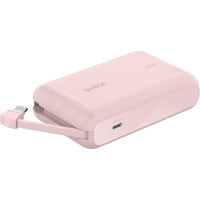 Belkin - Batterie externe Belkin BoostCharge avec câble USB-C intégré - 10 000 mAh - rose-Câble USB-C intégré