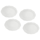 Casa Domani - Assiette ovale à bord blanc Florence 23x17cm - Lot de 4-En porcelaine avec un motif délicat en relief sur un profil festonné.