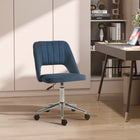 Vinsetto - Chaise de bureau pivotante sans accoudoirs - bleue-Le tissu au toucher velours est doux et chic