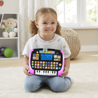 VTech - Tablette P’tit Genius Magic light - Anglais - Paquet de 5-Jouez de la musique et des sons avec les touches du piano et les boutons des lettres; changez l'écran à DEL de rouge à violet, bleu ou rose, et regardez la tablette briller