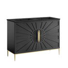 Modway - Awaken Double évier 48" Vanette de salle de bain - Noir noir-Armoire de toilette moderne pour salle de bain