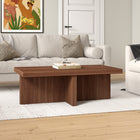 Hudson&Canal - Table basse rectangulaire Elna (44 po de largeur) - Noyer satiné-Nettoyer avec un chiffon doux et sec, sans produits chimiques agressifs ni produits de nettoyage abrasifs