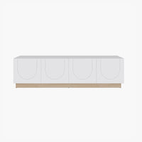 Nexera - Meuble TV Nauraa, Érable naturel et blanc-Étagère ajustable