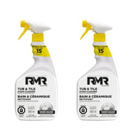 RMR Solutions - Nettoyant pour baignoires et carreaux - 946 ml (paquet de 2)-L'action moussante du Nettoyant pour baignoires et carreaux RMR vous donne non seulement un meilleur contrôle sur l'endroit où vous vaporisez, mais elle agit également comme un agent de surface (tensioactif) supplémentaire pour adhérer fermement aux surfaces de salle de bain plus complexes.