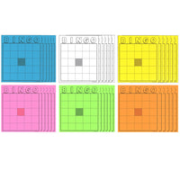 Hygloss - Cartes de bingo vierges Hygloss, couleurs assorties - 7-1/2" x 8-3/4" - paquet de 36 -Les cartes de bingo sont la ressource parfaite pour renforcer les leçons scolaires ou enseigner la reconnaissance des nombres.