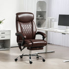 HOMCOM - Fauteuil de massage à 6 points avec télécommande - marron foncé-Design ergonomique avec dossier haut et appui-tête intégré pour un soutien toute la journée 