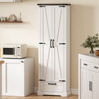 HOMCOM - Armoire de garde-manger 71 po avec 2 portes - blanc-Surface plaquée résistante à l’humidité et facile à nettoyer 