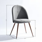 Homy Casa - Chaises d'accueil rembourrées - Lot de 2, tissu gris-Idéales pour les tables de vanité, les bureaux, les chambres ou les coins lecture.