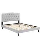 Modway - Amber Performance Velvet Lit à plateforme jumelle, Gris clair-Lit à plateforme jumelle à touffes