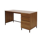 Sully Bay St. - Bureau à 3 tiroirs - Noyer-Structure en métal solide