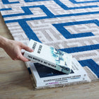 Modway - Nahia Labyrinthe géométrique Tapis de 5 pi l x 8 pi L - Ivoire gris clair et bleu-Dessous du tissu de jute adhéré