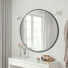 Arcus Home Decor - Miroir rond Hey Mirro de 30 po - Noir-Forme : Ronde classique