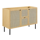 Modway - Chaucer 48" Meuble de salle de bain à double lavabo - Noir de chêne-Double bassin en céramique