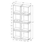 Monarch Specialties - 7076 71 po H Etagere - Blanche /Grise-Dimensions (po) : 71 haut. x 34 larg. x 12 prof.