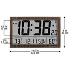 Marathon - Horloge atomique numérique Slim-Jumbo, bois-AUTO-RÉGLAGE - utilise les fréquences radio diffusées de l'horloge atomique colourado de NIST