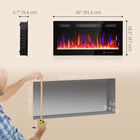HOMCOM - Cheminée électrique murale 36 po avec mode éco - 1500 W-Profitez d’effets de flammes réalistes avec ou sans chaleur pour une ambiance toute l’année