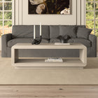 Hudson&Canal - Table basse rectangulaire Lonni de 119 cm de large, blanc aulne-Nettoyer avec un chiffon doux et sec, sans produits chimiques agressifs ni produits de nettoyage abrasifs