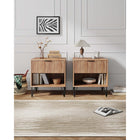 Manhattan Comfort - DUMBO 20,07" Table de nuit moderne 1 tiroir - Brun doré - Lot de 2-Comprend 1 tiroir à extension totale avec tiroir supérieur au design à rainures verticales