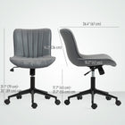 HOMCOM - Chaise d’ordinateur pivotante à 360-degrés sans accoudoirs - gris foncé-Hauteur réglable de 17,7 po-21,7 po (45-55 cm) avec vérin à gaz de classe 3 fiable