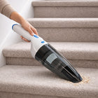 Panni - Aspirateur à main sans fil 8 V avec suceur plat, accessoire de dépoussiérage et large brosse - Blanc-Batterie lithium-ion 8 V. Rechargeable pour un nettoyage rapide et facile, avec une autonomie allant jusqu'à 15 minutes.