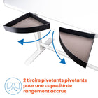 Motionwise - Bureau électrique assis-debout à moteur unique  série M1 Glass avec tiroirs pivotants - Blanc-Livraison sans tracas : Expédié en un seul colis, le bureau Motionwise est facile à assembler et prêt à l’emploi sans retard ni complexité