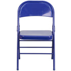 Flash Furniture - Chaise pliante de la série HERCULES COLORBURST en métal bleu cobalt à triple entretoise et double charnière-Ensemble de 4 chaises pliantes en métal