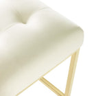 Modway - Privy Acier inoxydable doré Performance Velvet Tabouret de comptoir - Ivoire d’or-Capacité de poids du banc : 331 lb