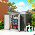 Outsunny - Abri de rangement 9 pi x 4 pi-La construction en acier galvanisé assure durabilité et résistance à l'eau
