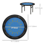 Soozier - Table De Poker Pliable 47 Po- Table De Jeu Blackjack 8 Joueurs- Noir-Tapis de jeu de Blackjack professionnel avec règles sur le plateau 
