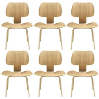 Modway - Fathom Chaises de salle à manger Ensemble de 6 - Naturel-Parfait pour la restauration ou le travail