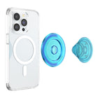 PopSockets - PopGrip pour MagSafe Rond avec Anneau Adaptateur - Translucent Bleu-Aimants 50 % plus puissants*