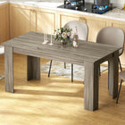 HOMCOM - Table à manger moderne 63 po avec effet bois - gris-Couleur : Gris 