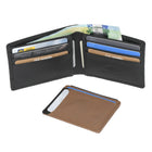 Club Rochelier - Portefeuille Billfold pour hommes avec porte-cartes amovible - Combo noir/beige-1 fenêtre d'identification