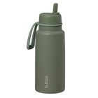 b.box - Gourde isotherme à bec rabattable - 1L - Olive-Conception robuste en acier inoxydable.