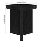 Hudson&Canal - Table d'appoint ron Holm 22" L - Grain noir-Dimensions du produit : 22" L x 22" l x 22" H