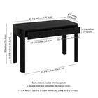 Hudson&Canal - Bureau Mendoza 48'' - Grain noir-8